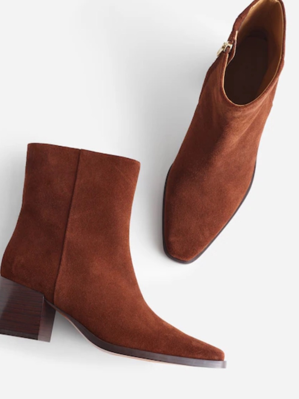 Madewell ‘Ardin’Women’s Brown Suede Ankle Boots with Side Zip size 7.5